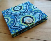 Mini accordion book photo album/ brag book/ scrapbook in Aqua Blue Treasure Box