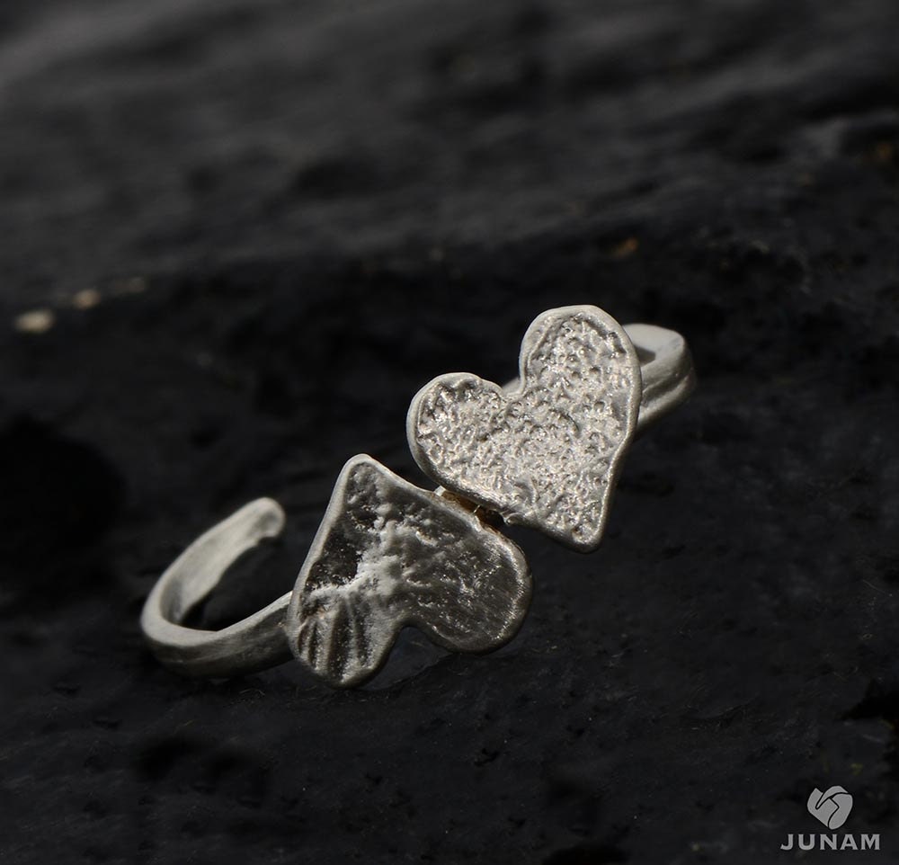 Hearts Toe Ring, Sterling silver - unique, handmade toe ring, fully adjustable, comfortable, love hearts, foot accessories, foot jewelry