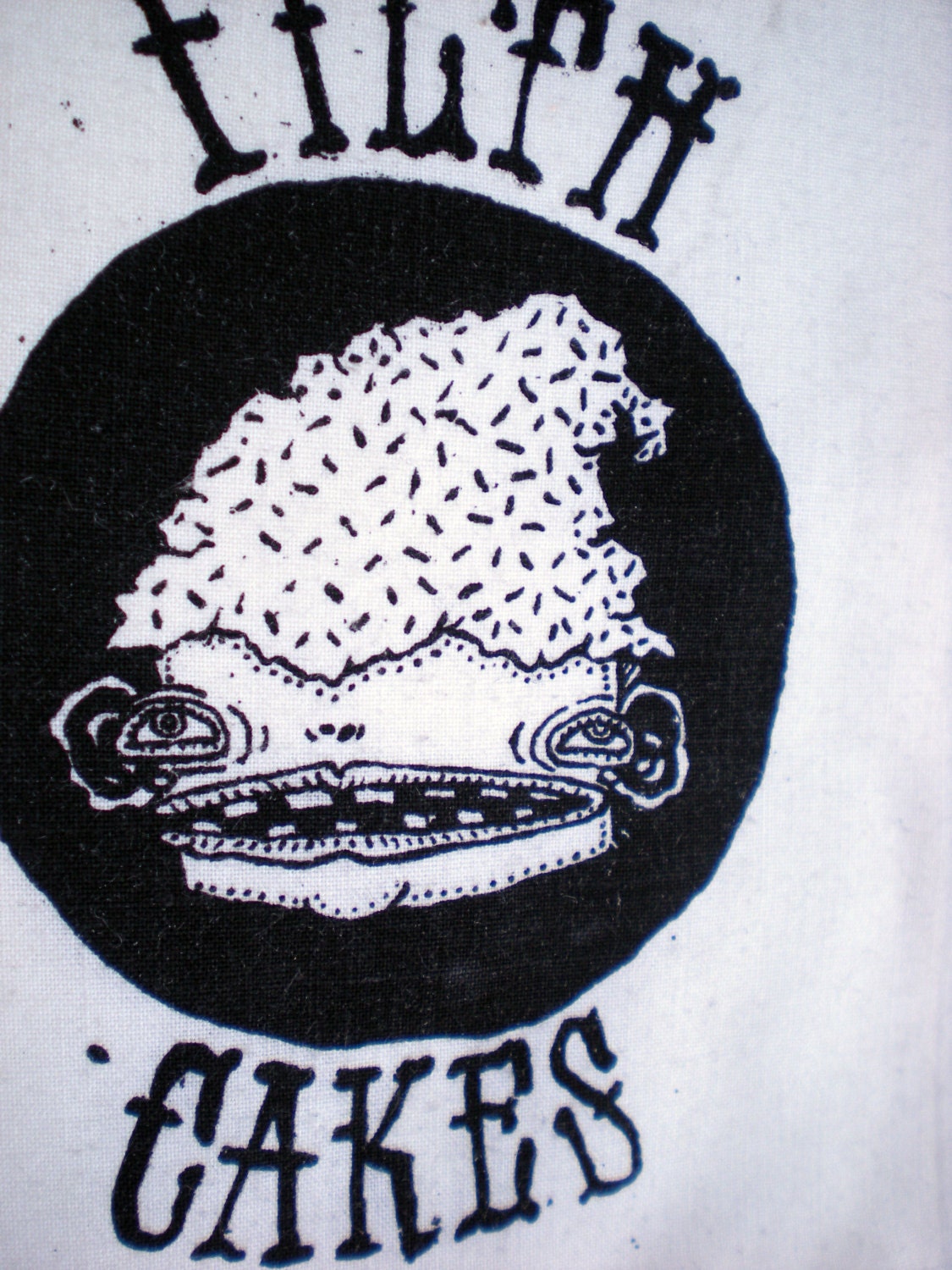 Filth Cakes Screen print Black and White Patch