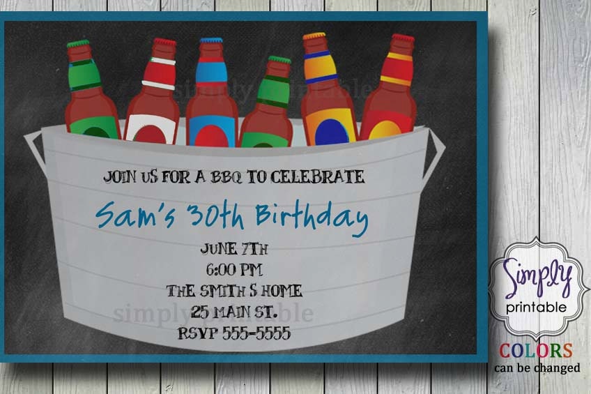 Beer Birthday Invitation BBQ Il_570xn