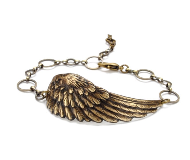 Wing Jewelry Wing Bracelet Angel Wing Bracelet Antique Brass Bird Wing Bracelet Bird Steampunk Jewelry By Victorian Curiosities