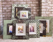 Mint Chocolate Grouping of 7 Distressed Picture Frames