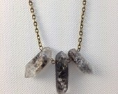 3 Stone Crystal Quartz Necklace