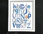 8 x 10 LA DODGERS baseball ABC Nursery Art Print