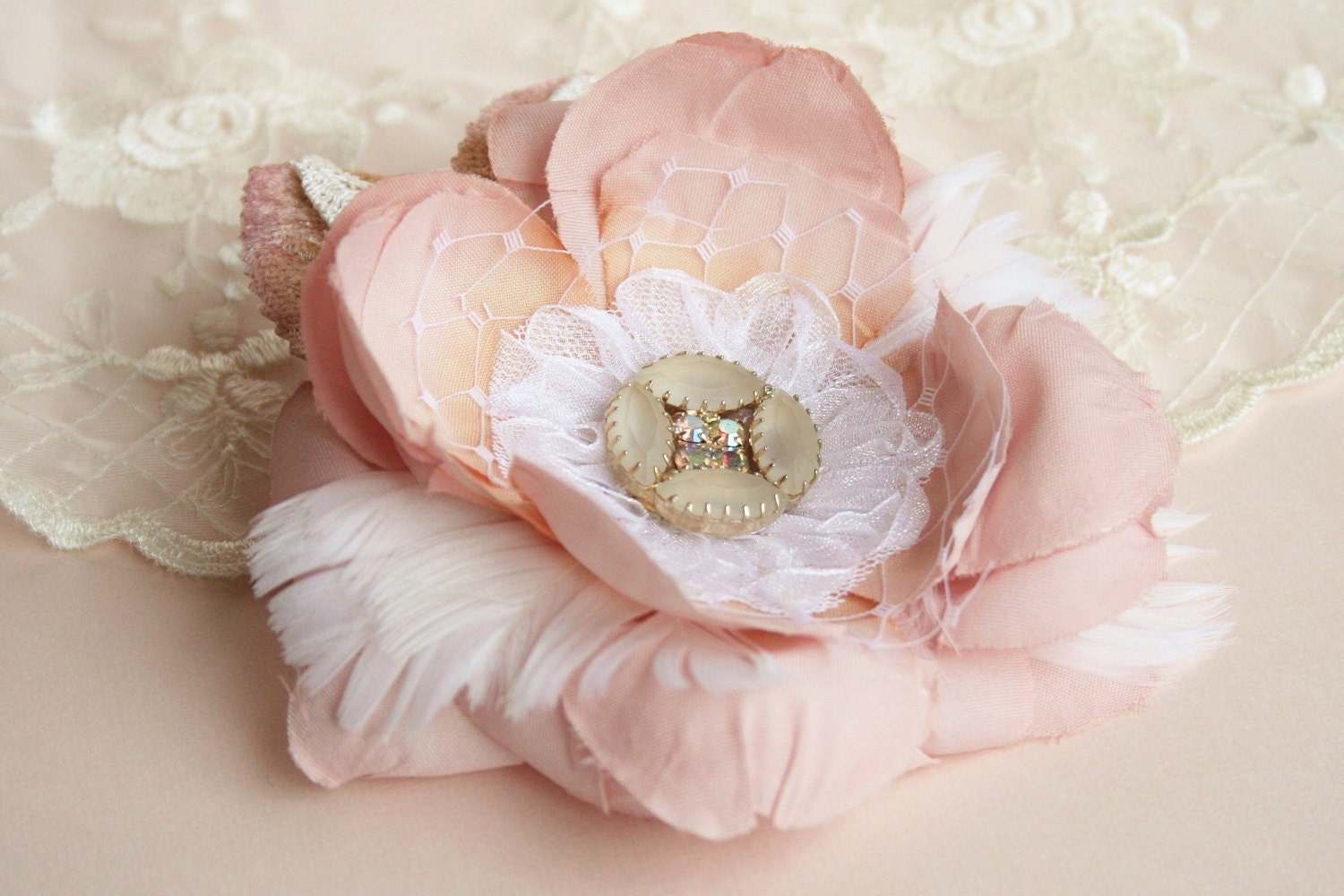 Bridal Hair Flower, Blush Pink Hair Flower, Bridal Hair Accessories, Blush, Pink, Wedding, Hair, Accessories