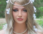 Pearl Bridal Headband, Bridal Hair Accessory, Bridal Hair Flowers, Crown, Wedding Head Piece, Wedding Hair Accessory