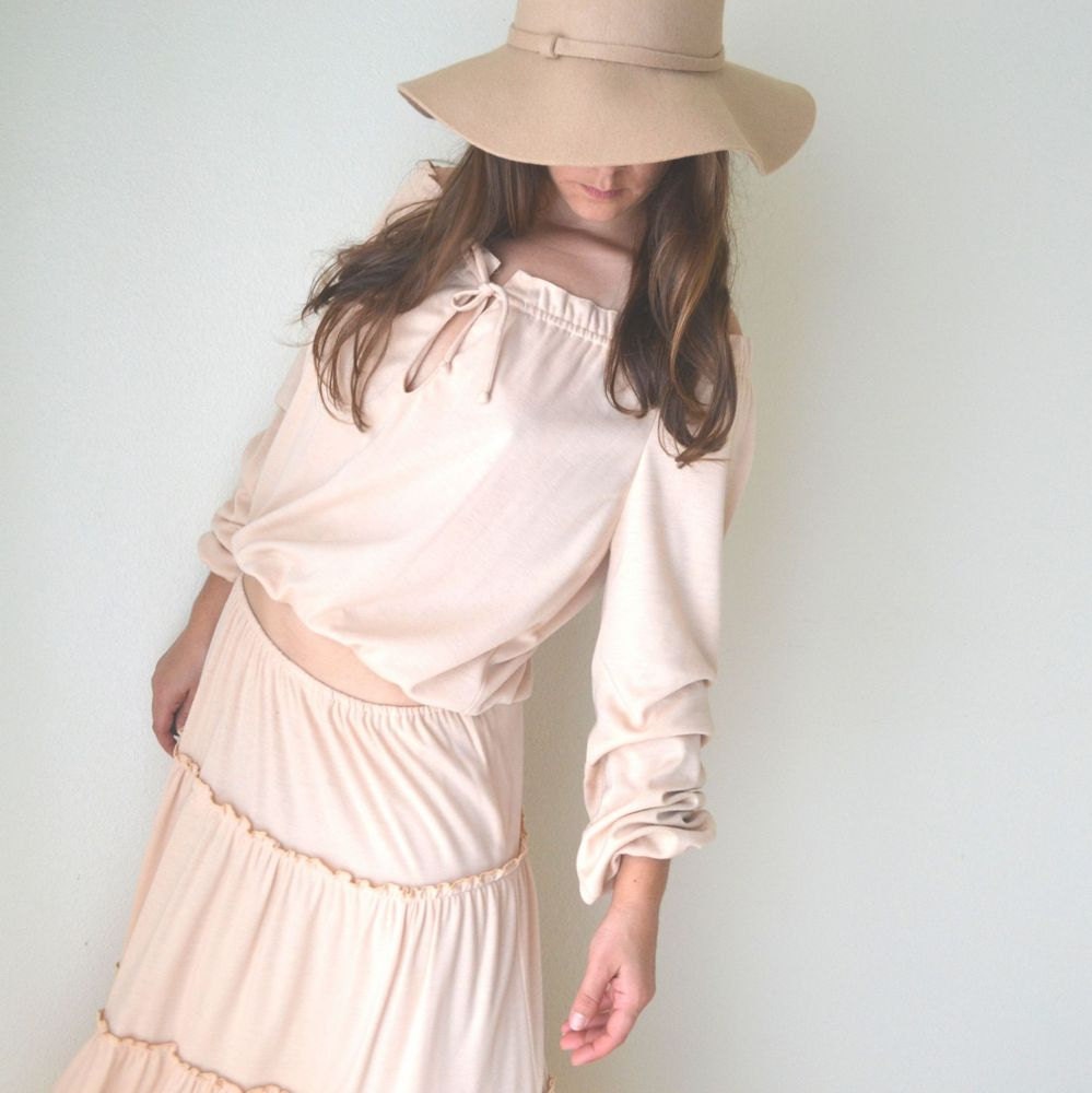 Peasant Blouse Skirt Set Vintage 1960s Saks by StoryTellersVintage