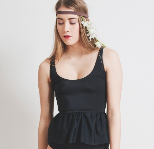 Black tankini top swimsuit