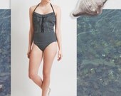 Nautical Peter Pan collar one piece swimsuit