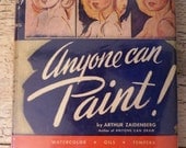Vintage 1940's Painting Book - Great Illustrations - Anyone Can Paint