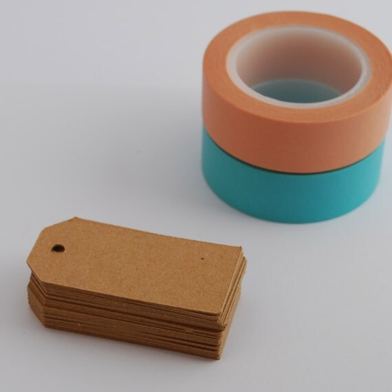 Tags 100 Basic XSmall - Brown Kraft - Blank Gift Tags Il_570xn