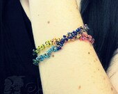 LGBT Aspie Autism Chakra Wrap Around Bracelet - Crimson Red Orange Yellow Emerald Green Blue Indigo Violet Gay Pride - Rainbow Days