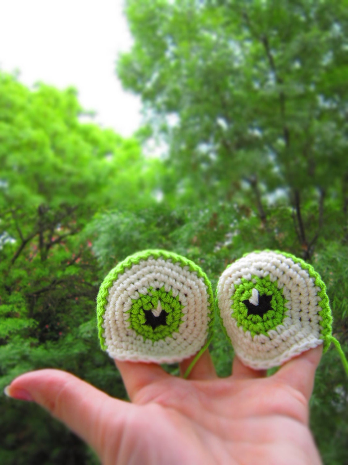 Earflap Frog Eyes Hat Funny Crochet Green Vanilla Spring Summer Costume Mother Accessory Kids Teens Adults Gift designed by dodofit on Etsy