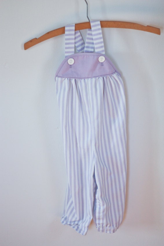Pale Purple Striped Overalls