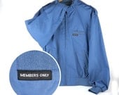 vintage 80s members only blue jacket wind breaker racer retro