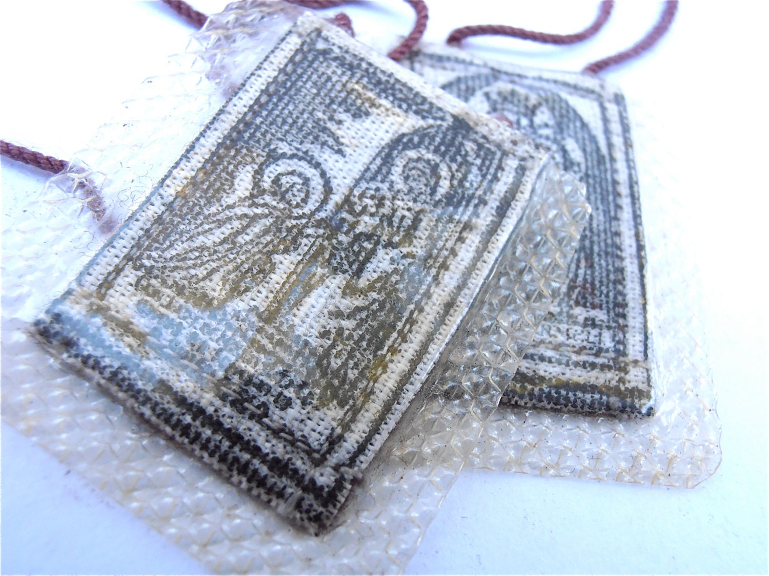 Vintage Brown Scapular Vintage Scapular Vintage Catholic Scapular Vintage Religious Object Carmelite Scapular Virgin Mary Scapular Baby Jesu