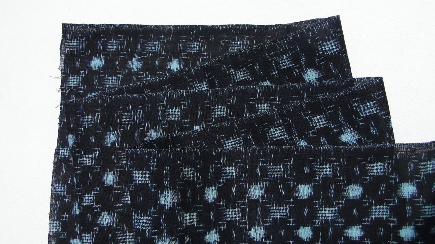 Ikat, Japanese Kasuri Cotton. Indigo Blue (Shop Ref: 155)