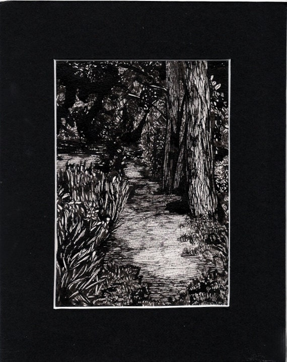 Path through the forest drawing