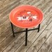 Picnic, Barbeque Tray Table: Stoyke Round Red Metal, Mid Century Chef