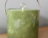 Marbled Avocado Green Vinyl Ice Bucket