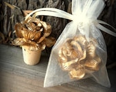 Wine Bridal Shower Favors Wine Bottle Stoppers, Set of 10 in Organza Gift Bags, Custom Colors Available, Ready to Ship, Wedding Favors