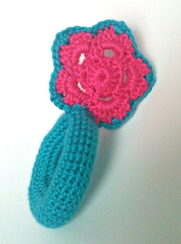 Crocheted fairy wand baby rattle