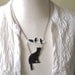 Lucky Black Cat and Birds Pet Lover Gift for her Woman Jewelry Silhouette Mother's Day