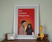 Arrested Development poster, Les Cousins Dangereux, George-Michael Bluth and Maeby Fünke, paper art print, 12x18 paper art print