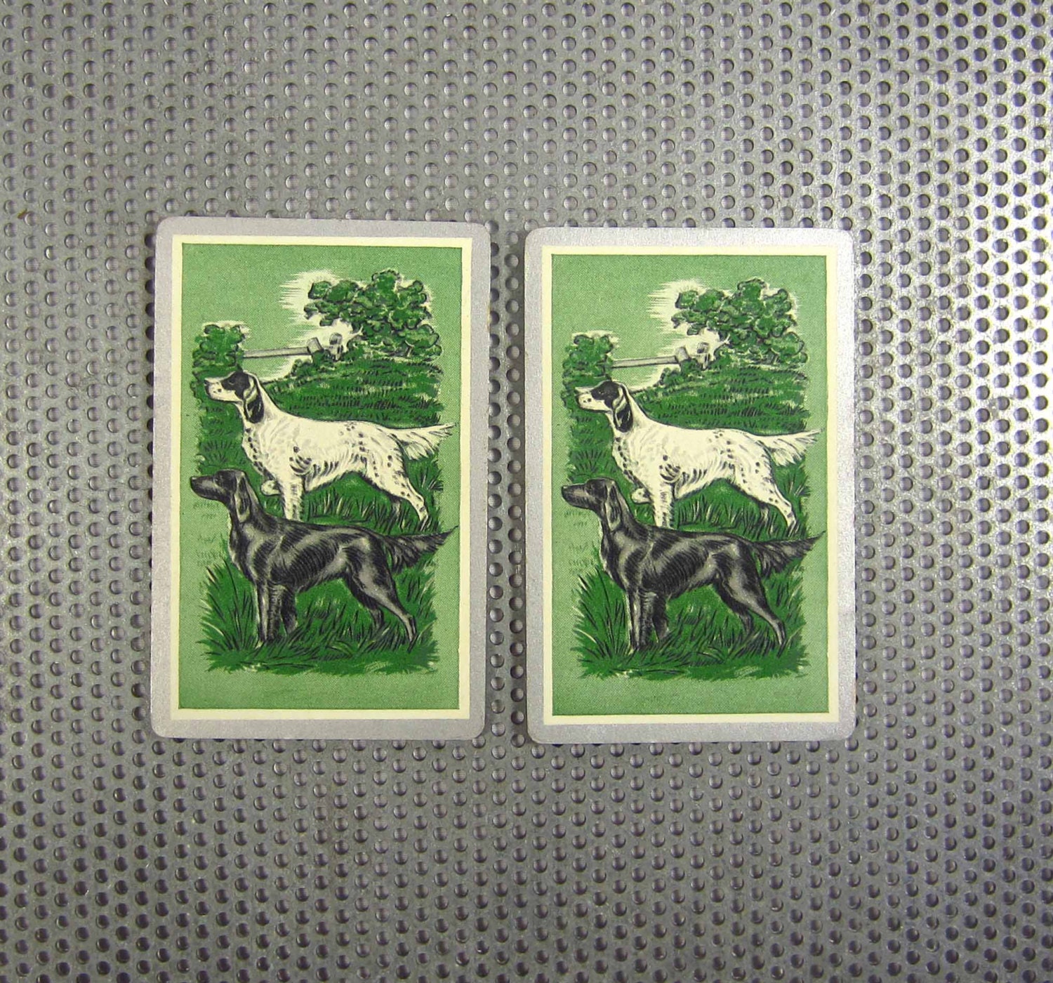 Setter Hunting Dog Magnets - Vintage Playing Cards
