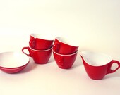 RESERVED Red and White Melmac Dishes 2 Small Bowls