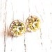 Light Lemon Yellow Earrings - Small Sugar Sparklers - Swarovski Lemon Rhinestone Vintage Stud Earrings - Mashugana