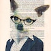 Original Illustration Digital Print Mixed Media  Art Poster Acrylic Painting Holiday Decor Drawing Gift For Her: Chihuahua Businesswoman