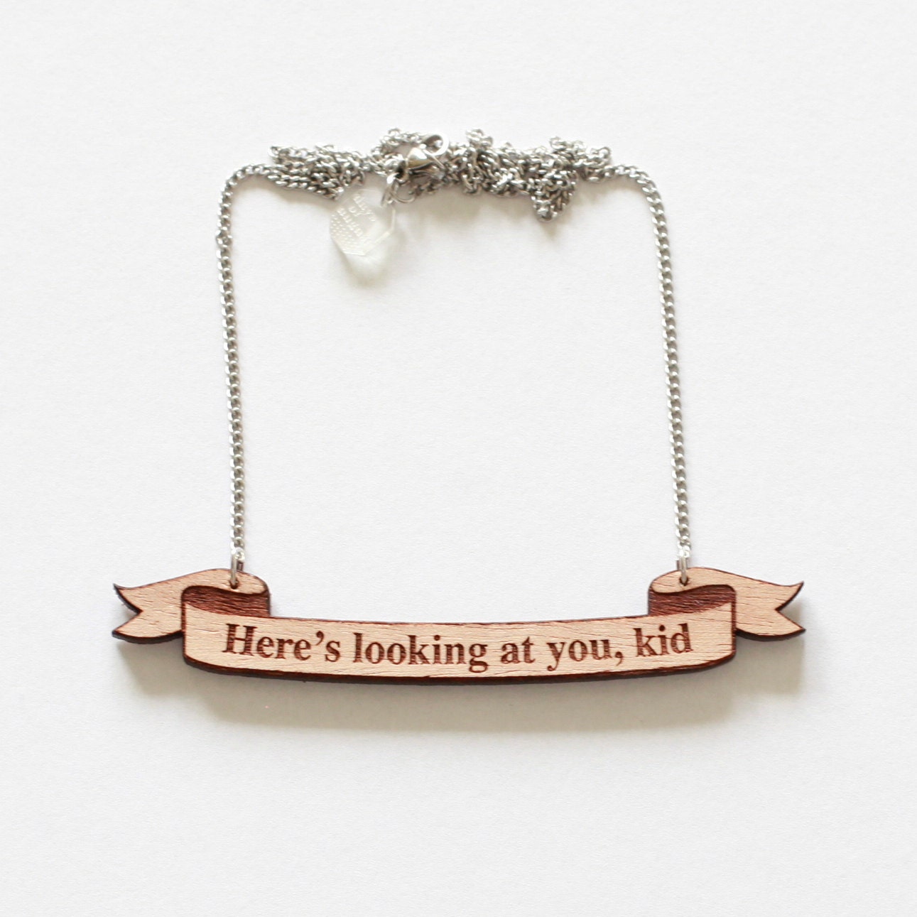 Movie Quote Necklace in Wood - Casablanca