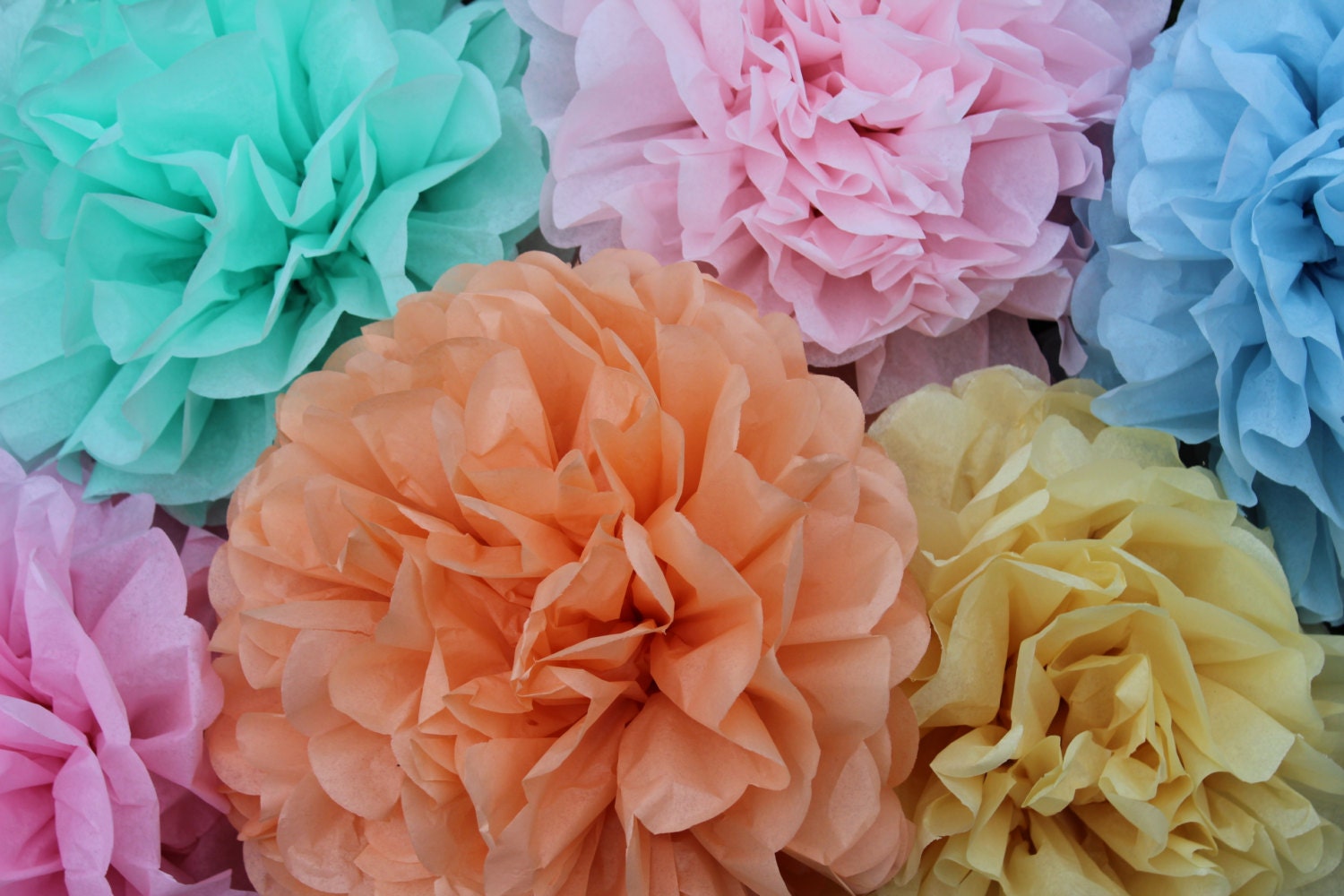 20 Pom Poms- Pick Your Colors- wedding decorations/ photography prop/ holiday party decorations/ Valentine's Day Decorations