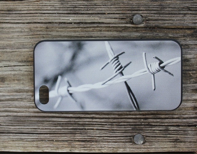 Men iPhone Case, Barbed Wire, Southern iPhone 5 Black Cover, Man Manly iPhone Case, Fathers Day Gift
