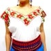 Amor y Flores Vintage Chaquira Embroidered Mexican Blouse- Frida kahlo Style