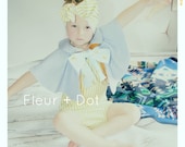 The Blue Cinnamon Girls Peter Pan Collar and Bow Linen and Cotton Cape Spring Summer Collection by Fleur and Dot