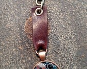 Keychain, Leather and Metal,Steampunk Rocker Style