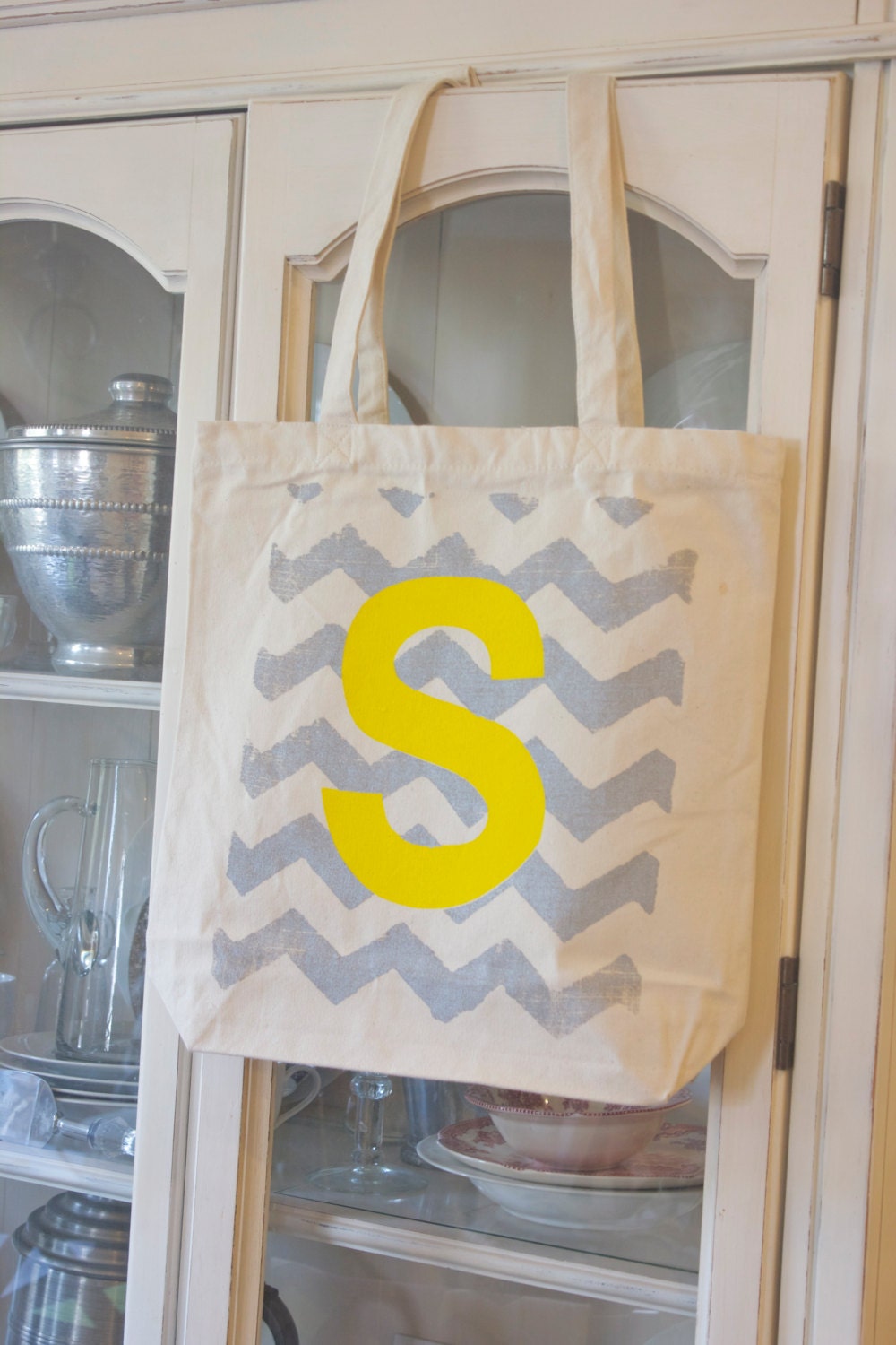 1 - "MODERN CHEVRON" Tote Bag - Monogrammed Chevron Bridesmaid Tote Bag - Wedding Tote -Personalized by Modern Vintage Market