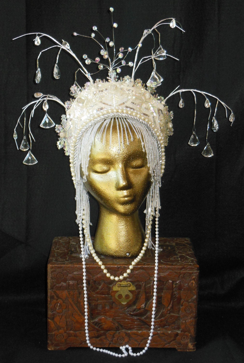 Woodland Crystal Ice Snow Fairy Queen Princess Fantasy Ethereal goddess headdress headpiece crown tiara hat