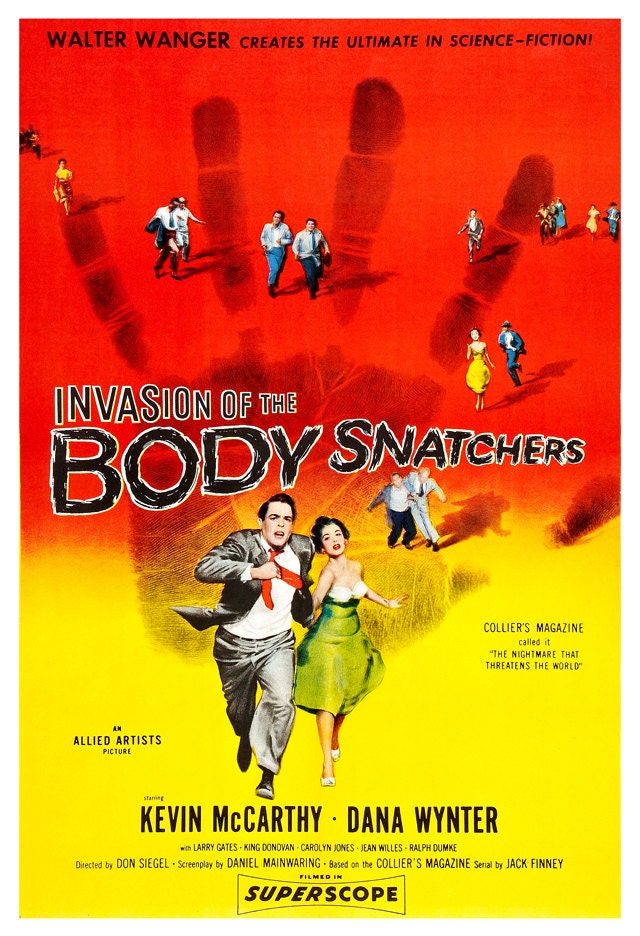 Invasion Of The Body Snatchers - Sci Fi Movie Poster Print - 13x19 - Home Theater Decor - Vintage Horror Movie Poster - 50s kitsch - b movie