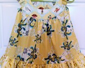 Ruffle toddler girls dress, Girls toddler dress, summer dress in Sunshine Yellow (1T,2T,3T,4T)