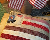 Overalls Willy Prim Patriotic Flag pillow