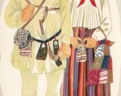 Vintage "Estonian national costume" 3,5'' x5,5'' Print no.4 -- 1975, Tallinn