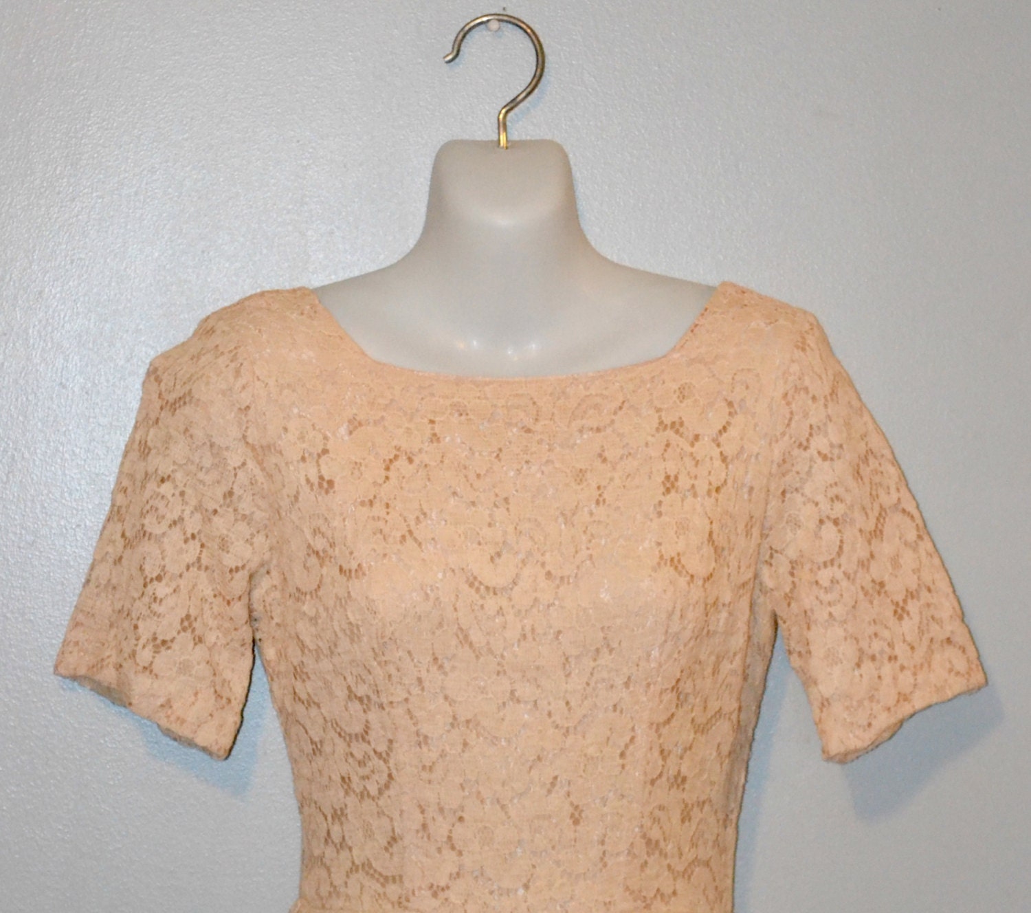 1950s Champagne Lace Dress