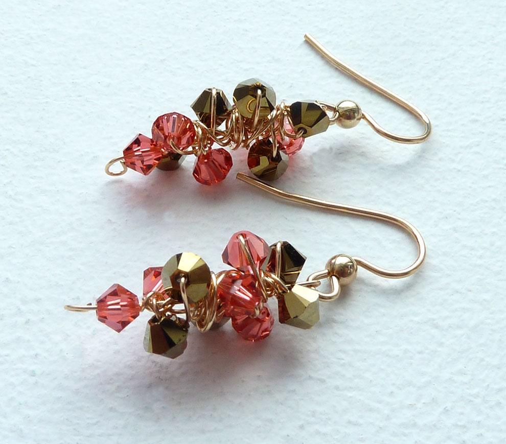 Coral Earrings Pink Gold