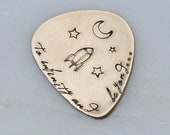 Personalized Guitar Pick Brass Hand Stamped Music Lovers Gift for Him