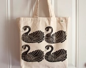 Black Swan Canvas Tote