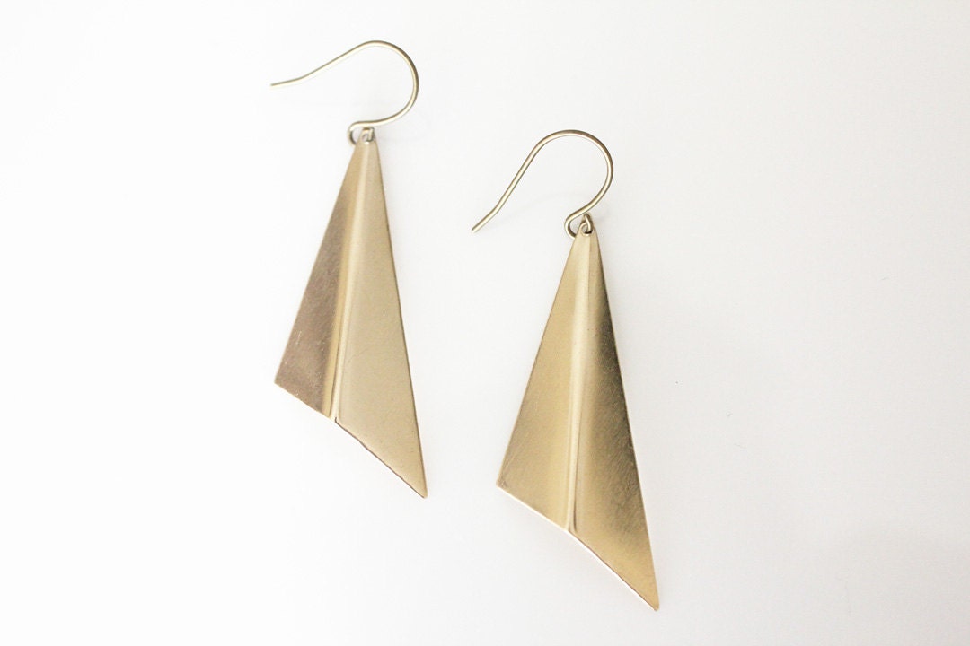 Folded Triangle Earrings