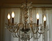 Vintage Crystal Five Arm Chandelier So Elegant